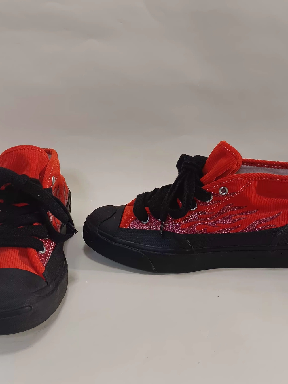 Converse Red High-Top Sneakers with Black Soles